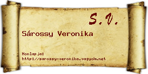 Sárossy Veronika névjegykártya