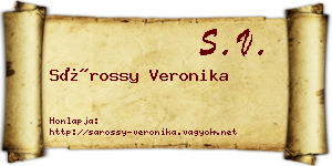 Sárossy Veronika névjegykártya